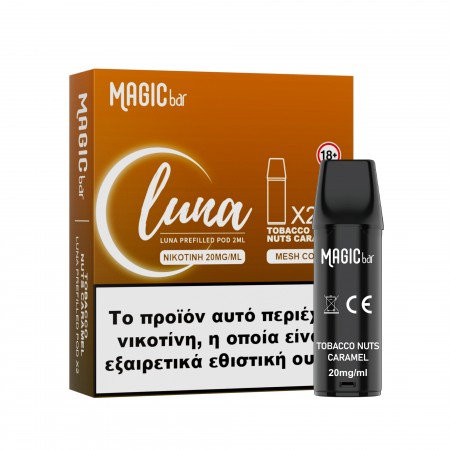 MAGIC BAR LUNA PODS TOBACCO NUTS CARAMEL 20MG