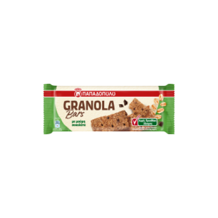 ΠΑΠΑΔΟΠΟΥΛΟΥ GRANOLA BARS ΜΑΥΡΗ ΣΟΚΟΛΑΤΑ XΩΡΙΣ ΖΑΧΑΡΗ 42GR