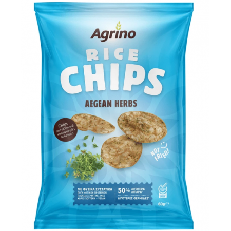 AGRINO RICE CHIPS AEGEAN HERBS 60GR