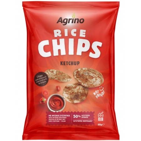 AGRINO RICE CHIPS KETCHUP 60GR